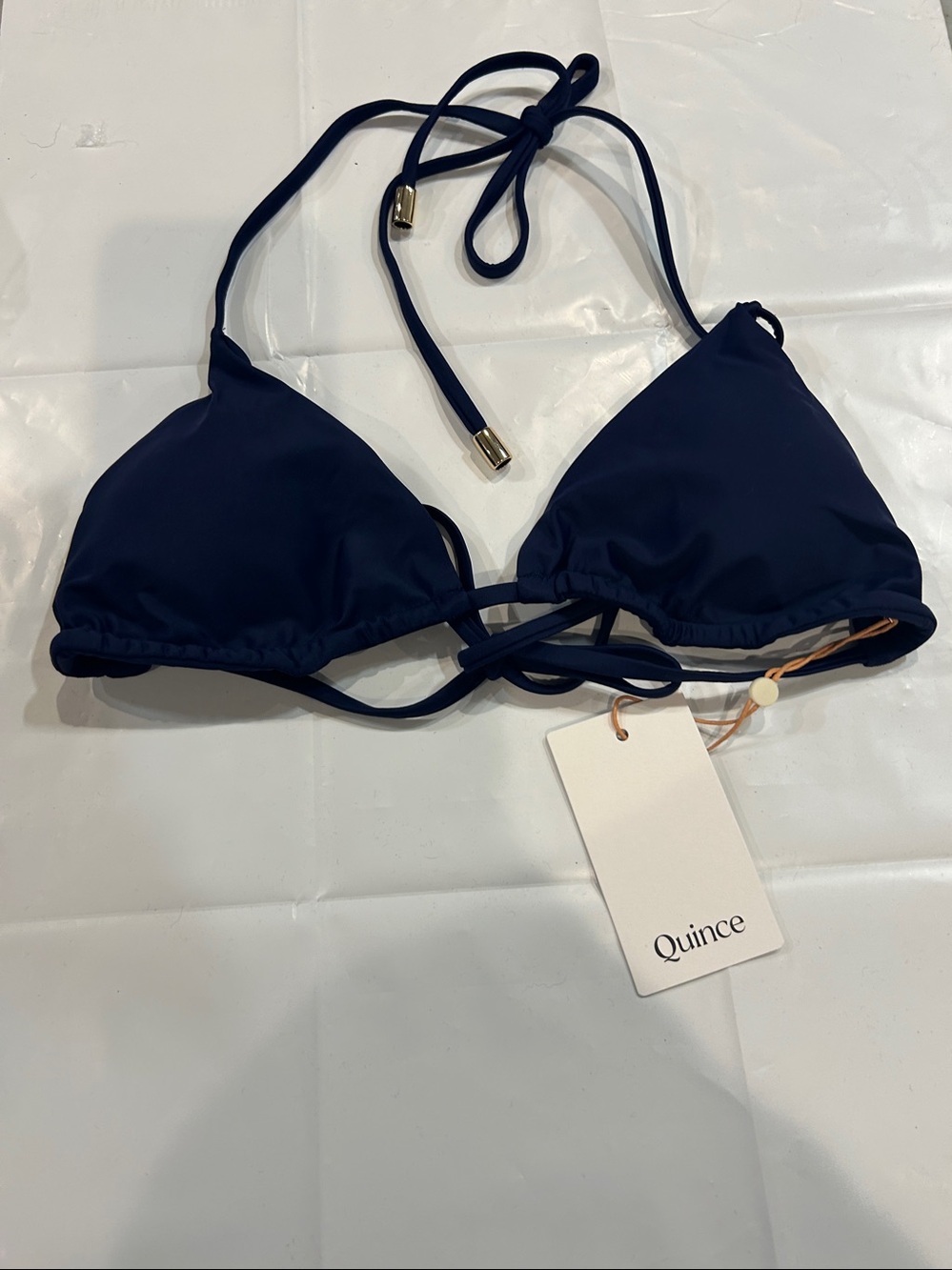 Navy Triangle Bikini Top - Women Swim quince - Picture 2 of 4